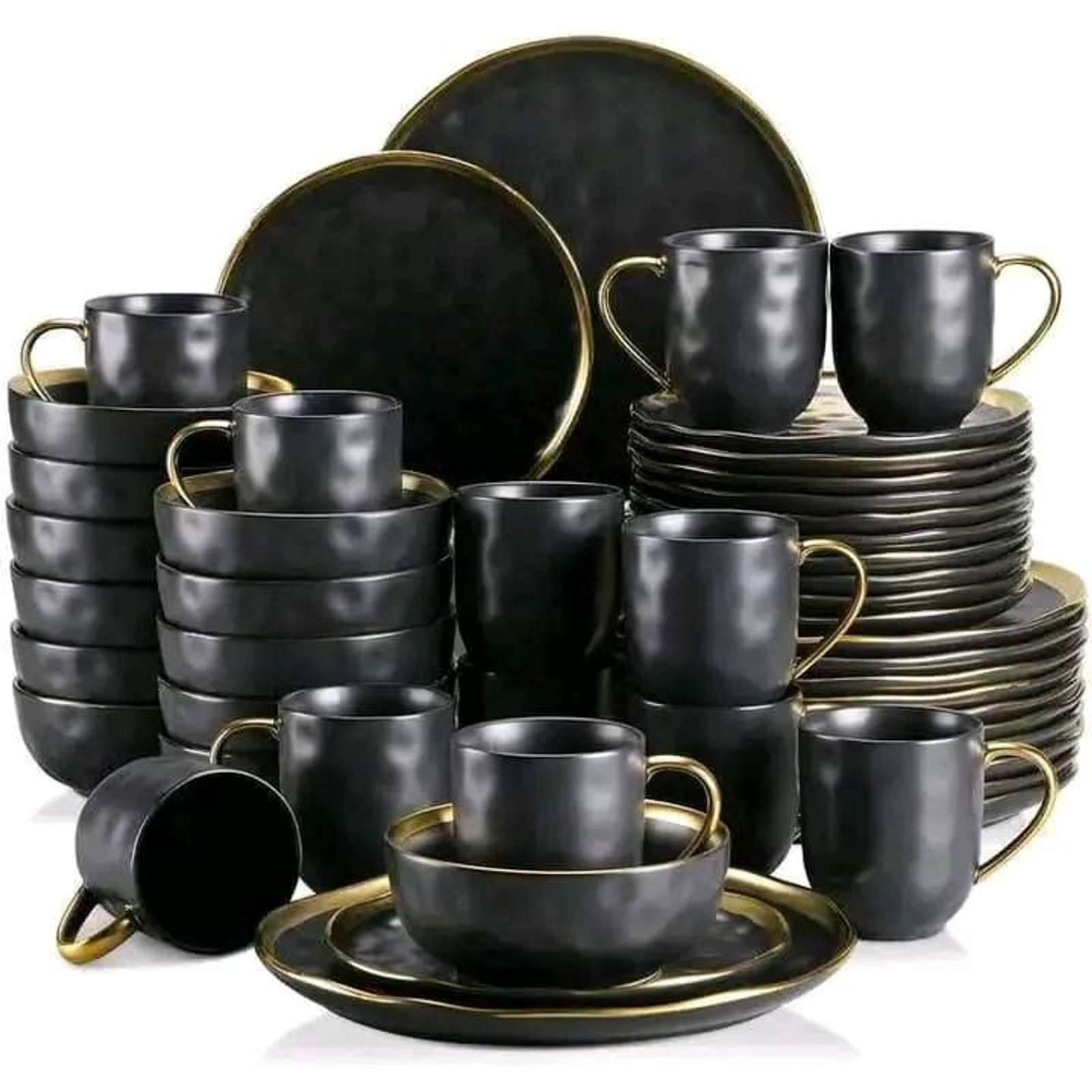 32-Piece Luxury Dinnerware Set – Modern Matte Ceramic Plates, Bowls & Mugs