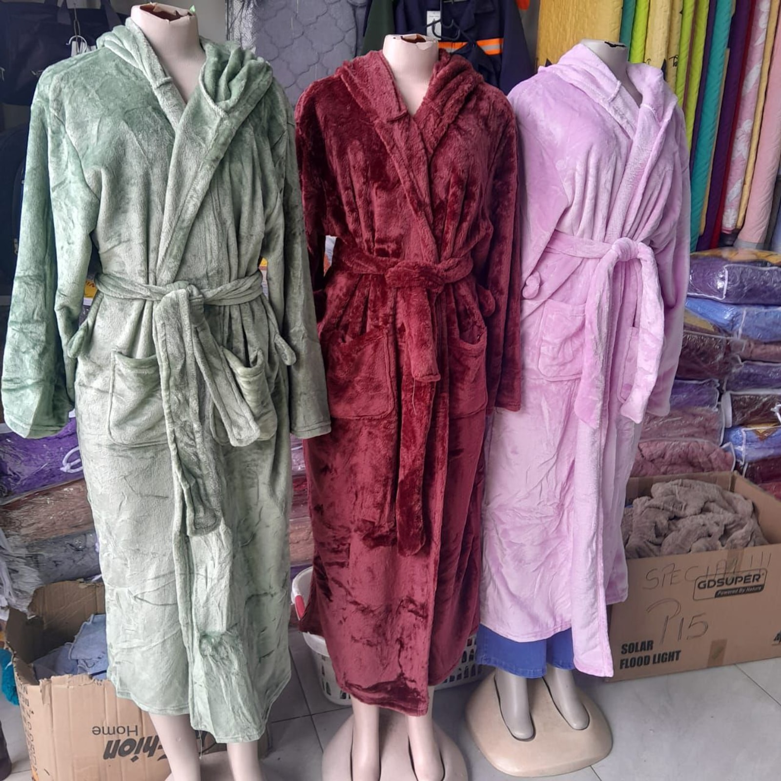 Ladies' Luxury Plush Hooded Dressing Gowns